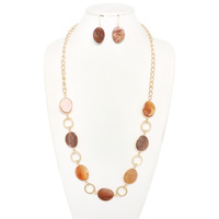 MULTI-TONE EPOXY STONE NECKLACE SET