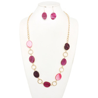 MULTI-TONE EPOXY STONE NECKLACE SET