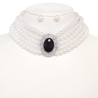 MULTILAYER PEARL CHOKER NECKLACE SET