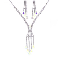 2PC SILVER-TONE TEARDROP JEWELRY SET