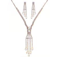 2PC SILVER-TONE TEARDROP JEWELRY SET