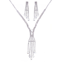 2PC SILVER-TONE TEARDROP JEWELRY SET