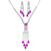 2PC SILVER-TONE TEARDROP JEWELRY SET