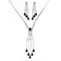 2PC SILVER-TONE TEARDROP JEWELRY SET