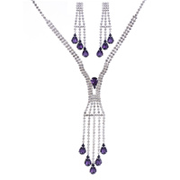 2PC SILVER-TONE TEARDROP JEWELRY SET