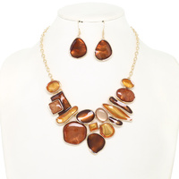 AMORPHOUS EPOXY STONE NECKLACE SET