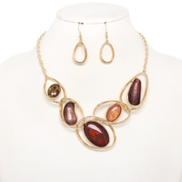 AMORPHOUS EPOXY STONE NECKLACE SET