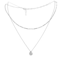 SOLITAIRE TEARDROP CRYSTAL PENDANT NECKLACE