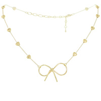 MULTI-STRAND BOW KNOT STATION CHAIN NECKLACE