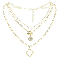 MULTI-STRAND QUARTREFOIL CHAIN NECKLACE