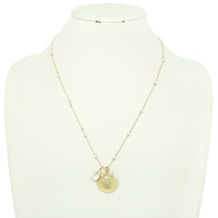 SCALLOPED SEASHELL MULTI PENDANT NECKLACE