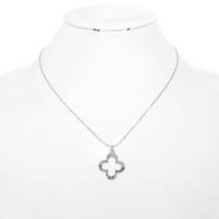 OPEN POLISHED QUATREFOIL PENDANT NECKLACE