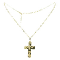 POLISHED CROSS PENDANT NECKLACE