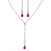 CZ TEARDROP LARIAT NECKLACE