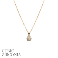 CZ DISC PENDANT NECKLACE