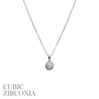 CZ DISC PENDANT NECKLACE