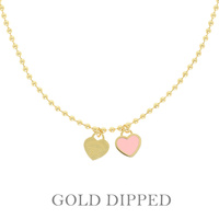 GOLD PLATED HEART PENDANT NECKLACE