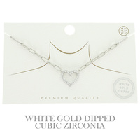 GOLD PLATED CZ HEART NECKLACE