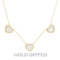 GOLD PLATED HEART STATION NECKLACE