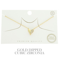 GOLD PLATED CZ HEART PENDANT NECKLACE