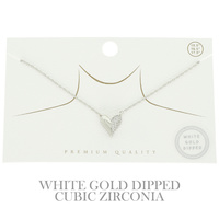 GOLD PLATED CZ HEART PENDANT NECKLACE