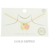 GOLD PLATED HEART PENDANT NECKLACE