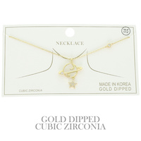 CZ GOLD PLATED CELESTIAL PENDANT NECKLACE