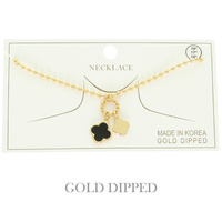 GOLD PLATED QUATREFOIL PENDANT NECKLACE