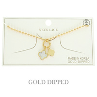 GOLD PLATED QUATREFOIL PENDANT NECKLACE