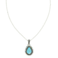 WESTERN CRYSTAL TURQUOISE PENDANT NECKLACE