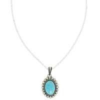 WESTERN CRYSTAL TURQUOISE PENDANT NECKLACE