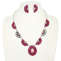 WESTERN JEWELED PENDANT NECKLACE SET