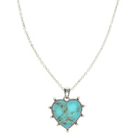 WESTERN TURQUOISE HEART PENDANT NECKLACE