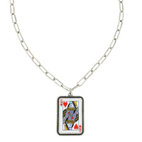 WESTERN QUEEN OF HEARTS PENDANT NECKLACE