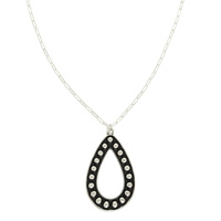 WESTERN TEARDROP BUBBLE PENDANT NECKLACE