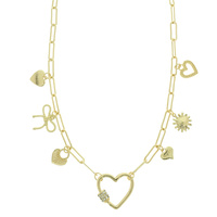 HEART THEME MULTI-CHARM NECKLACE