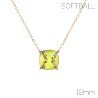 GAMEDAY SOFTBALL CHARM PENDANT NECKLACE