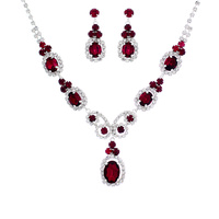 CRYSTAL RHINESTONE NECKLACE AND EARRINGS SET