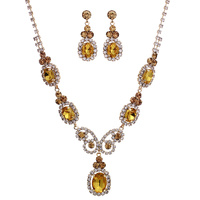 CRYSTAL RHINESTONE NECKLACE AND EARRINGS SET