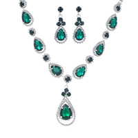 CRYSTAL RHINESTONE TEARDROP NECKLACE AND EARRINGS SET