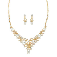 CRYSTAL EMBELLISHED STATEMENT NECKLACE SET