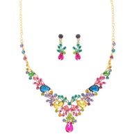 CRYSTAL EMBELLISHED STATEMENT NECKLACE SET