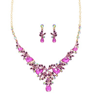 CRYSTAL EMBELLISHED STATEMENT NECKLACE SET