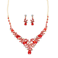 CRYSTAL EMBELLISHED STATEMENT NECKLACE SET