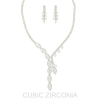 MARQUISE CUT CZ STATEMENT NECKLACE SET