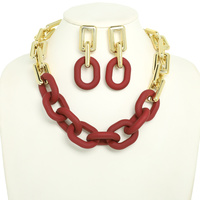 TWO-TONE CHUNKY CHAIN NECKLACE SET