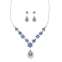 TEARDROP CRYSTAL STATEMENT NECKLACE SET