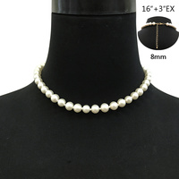 16 " 8MM 1 LINE PEARL NECKLACE