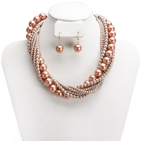 MULTI STRAND TWISTED PEARL NECKLACE