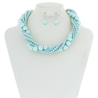 MULTI STRAND TWISTED PEARL NECKLACE